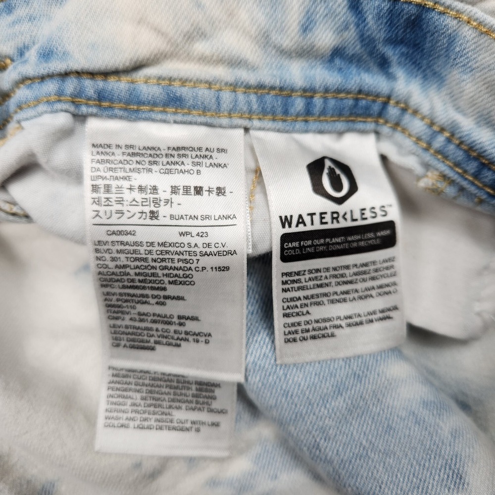 Levi's White and Blue Tie-Dye Short Overalls - Picture 10 of 16